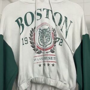 cropped collegiate hoodie